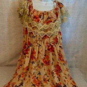 Apt 9 Size 1X Summer Dress Cream/Floral